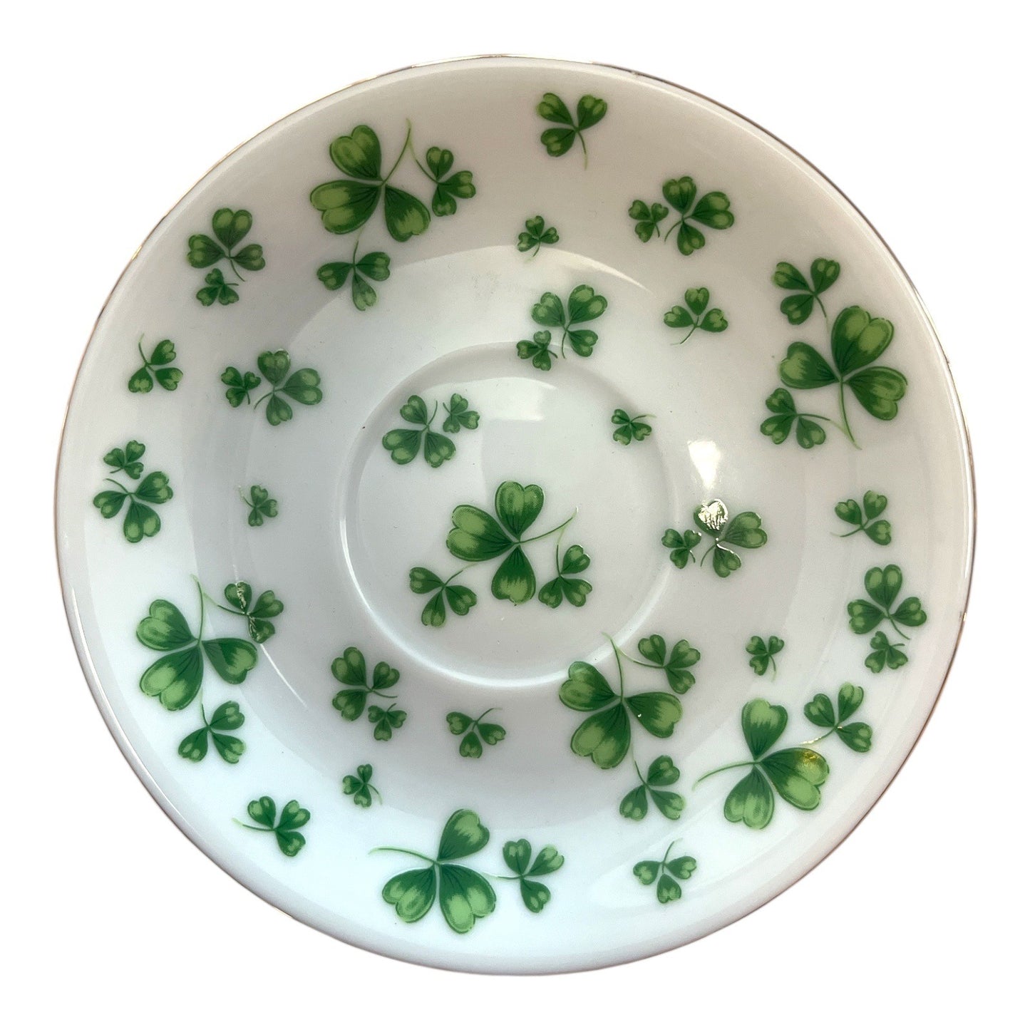 Vintage Lefton China Shamrock Musical Teacup & Saucer – “My Wild Irish Rose” – Made in Japan