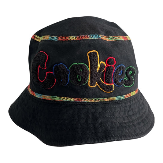 Cookies Bucket Hat – Black with Multicolor Stitching – Size L/XL – 100% Cotton – Zumiez Streetwear