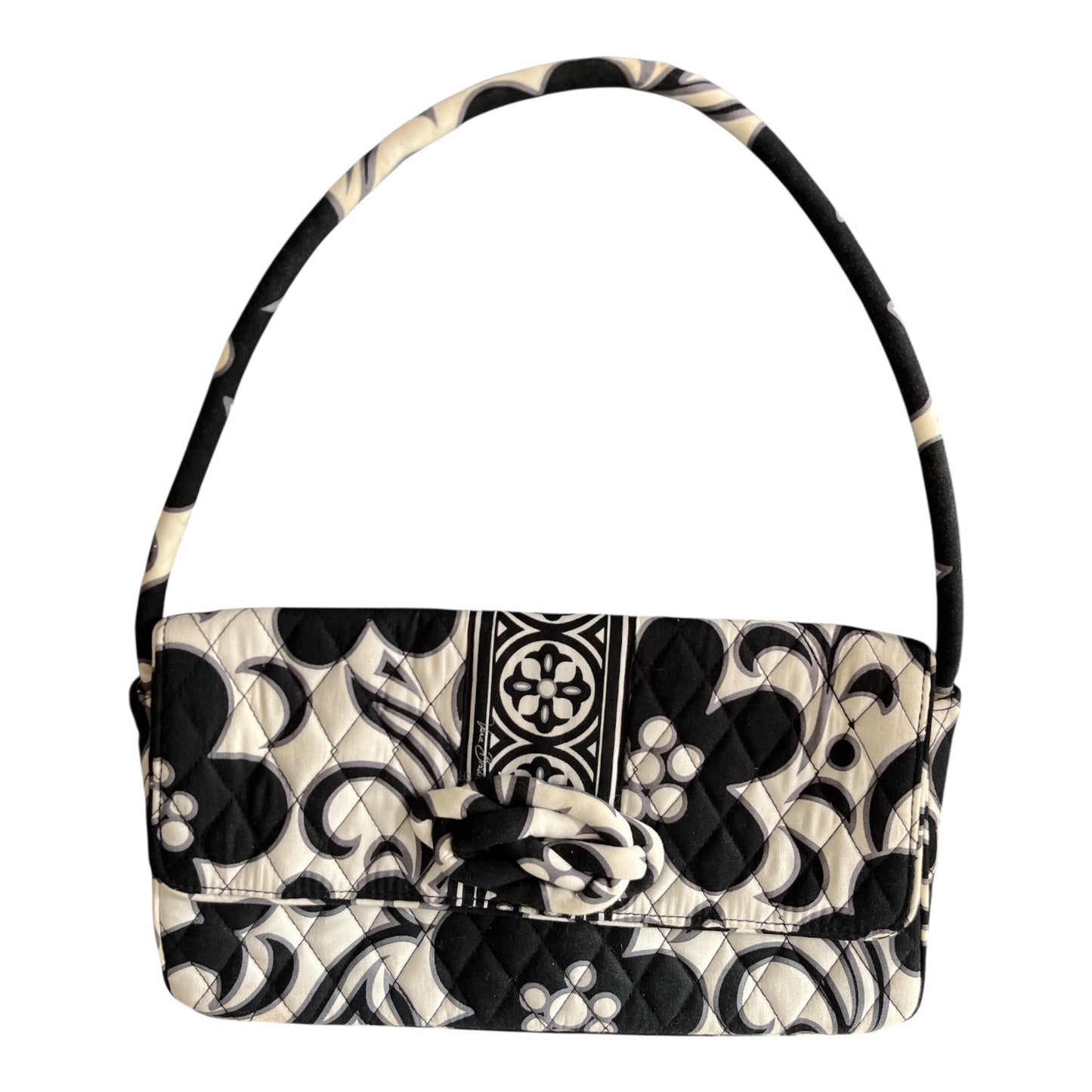 Vera Bradley Night and Day Quilted Shoulder Bag Black White Retired Print