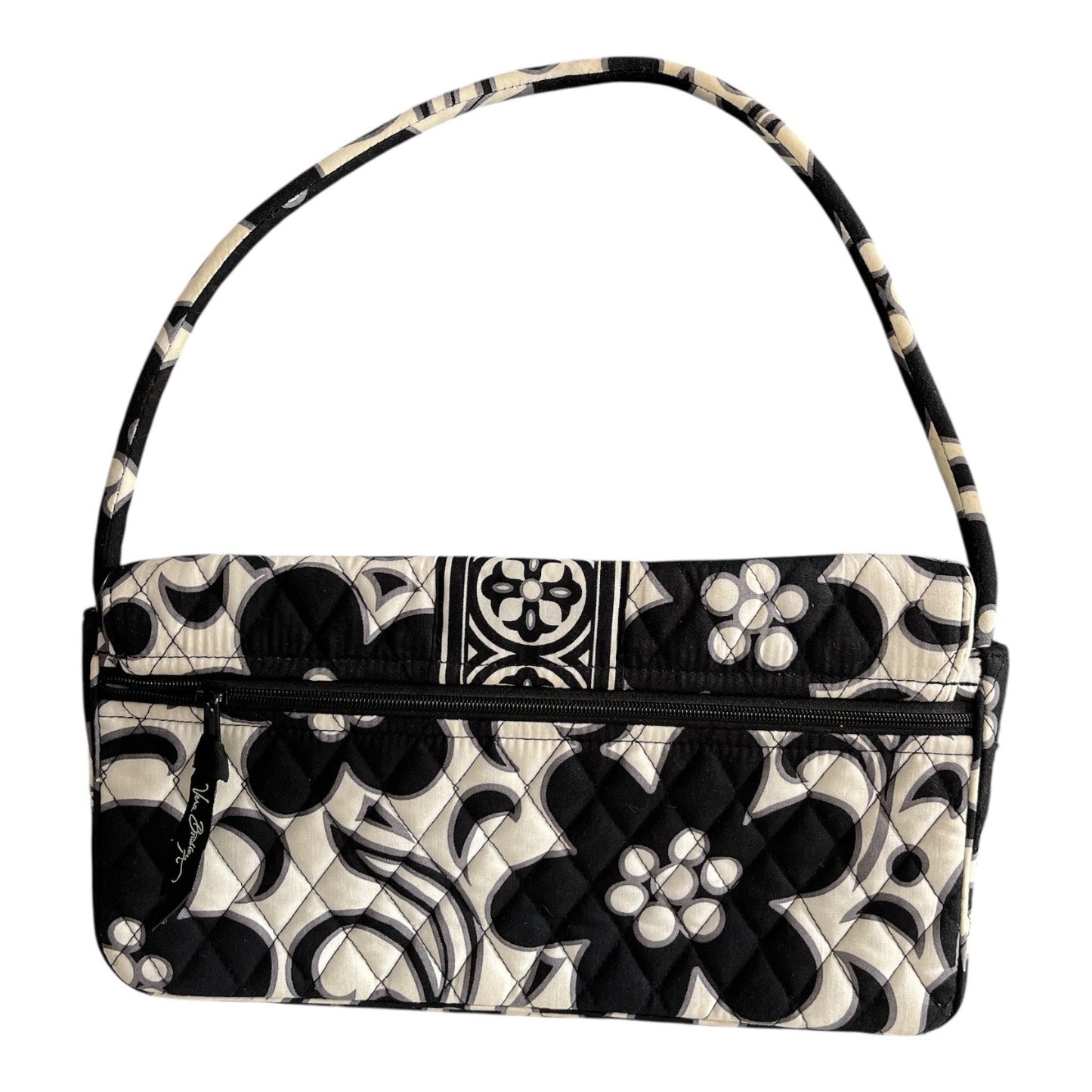 Vera Bradley Night and Day Quilted Shoulder Bag Black White Retired Print