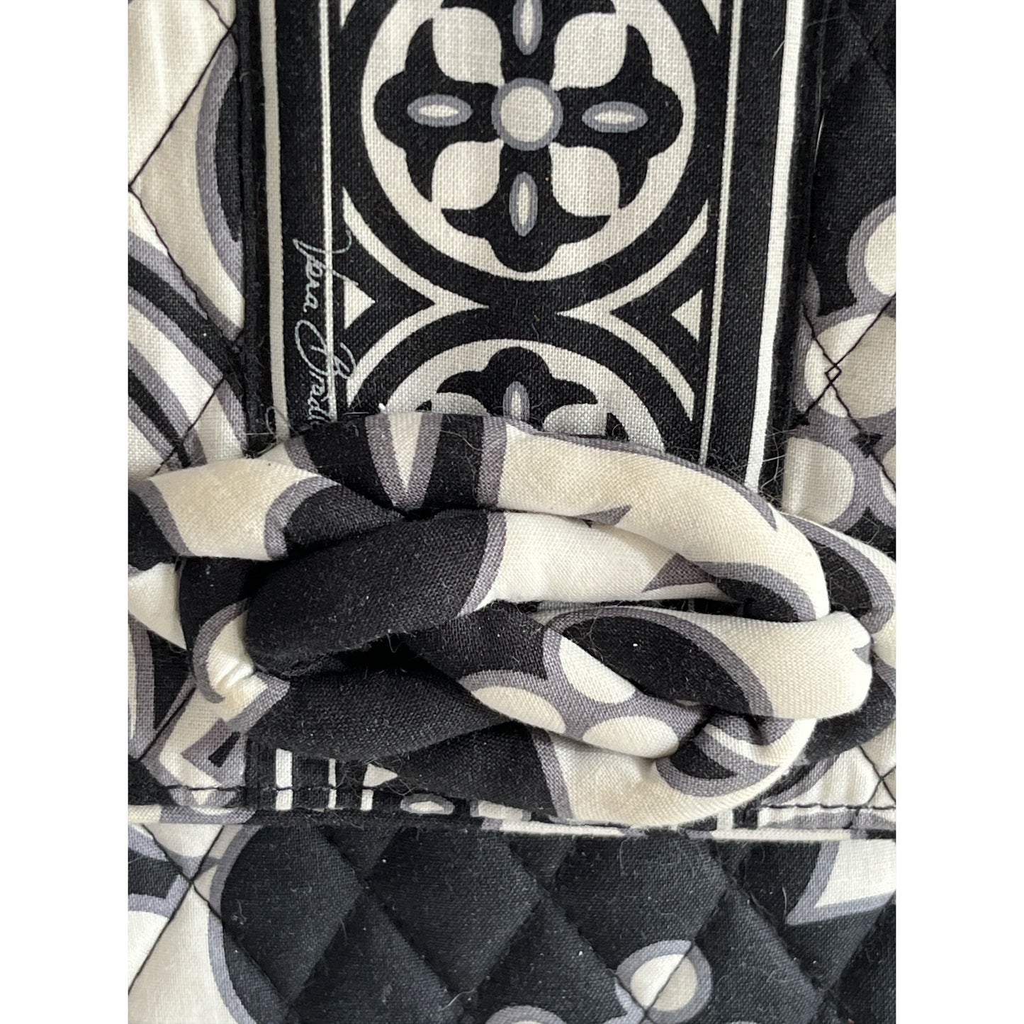 Vera Bradley Night and Day Quilted Shoulder Bag Black White Retired Print