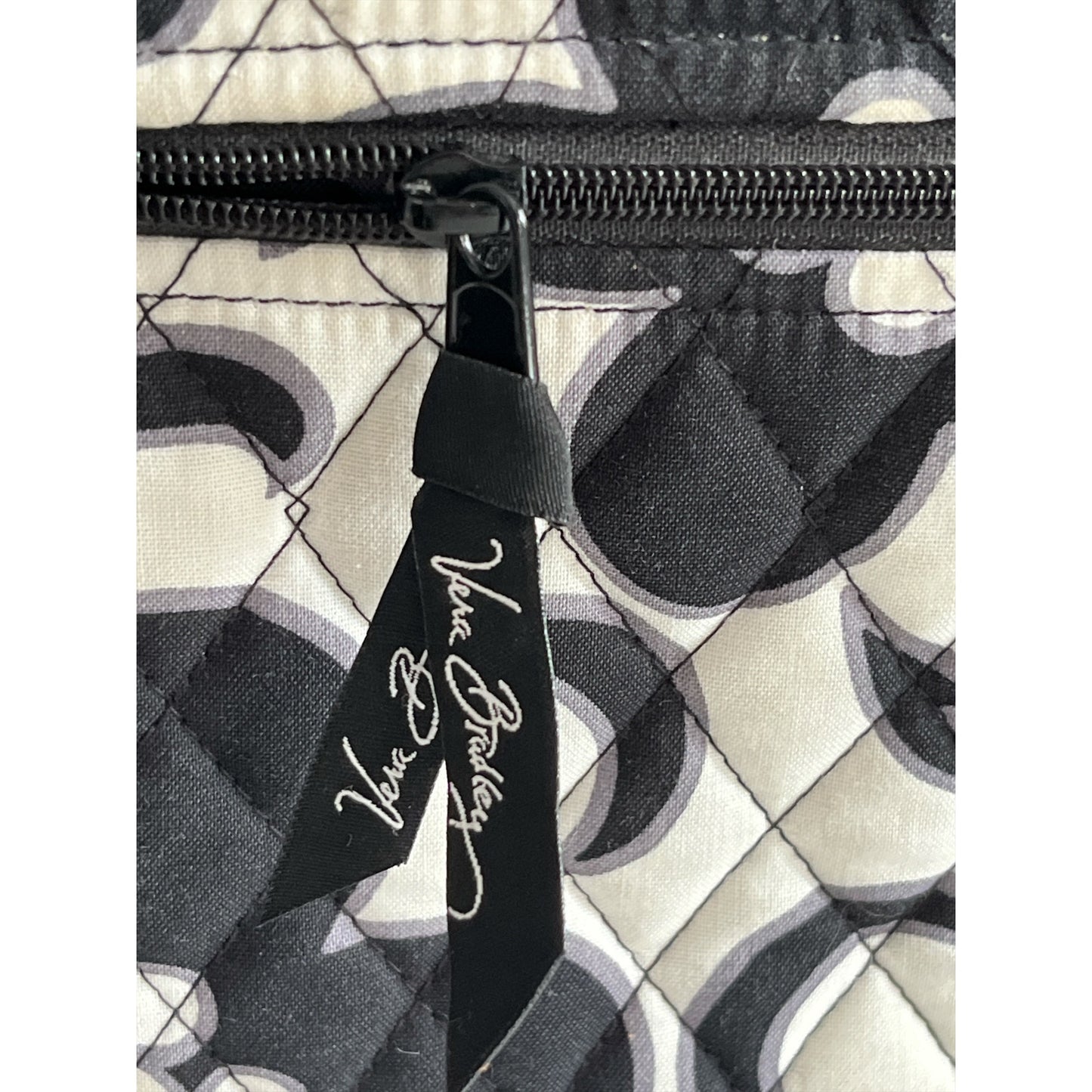 Vera Bradley Night and Day Quilted Shoulder Bag Black White Retired Print