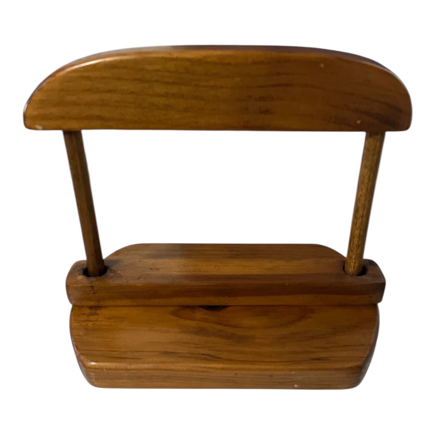 Vintage Handmade Wooden  Napkin Holder Signed MG Smith 1979