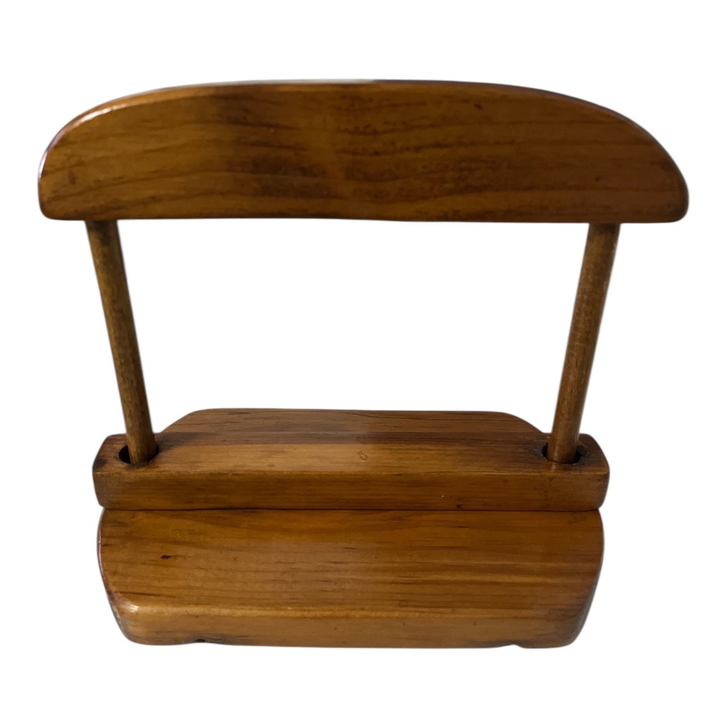 Vintage Handmade Wooden  Napkin Holder Signed MG Smith 1979