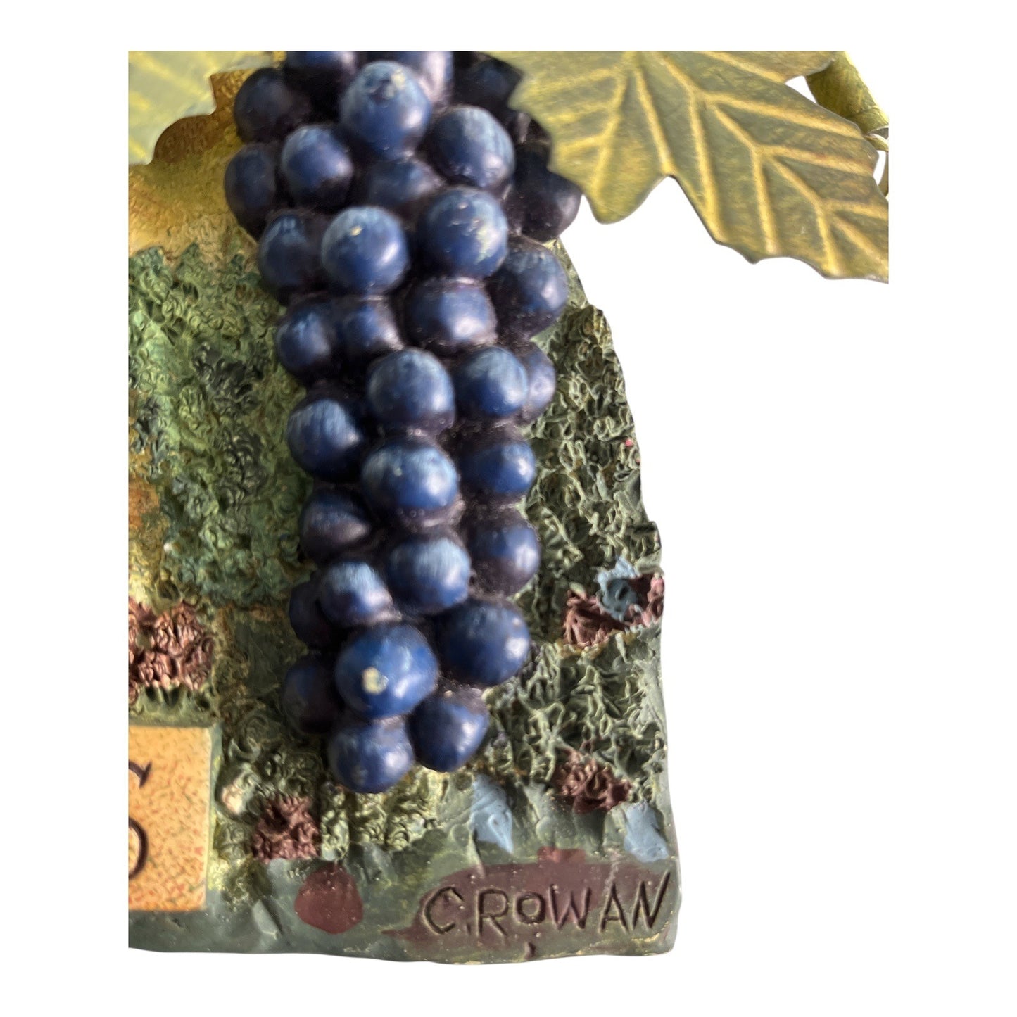 Carol Rowan “Beaujolais” 3D Vineyard Wall Plaque – Grapes & Leaves Relief – Wild Apple Licensing
