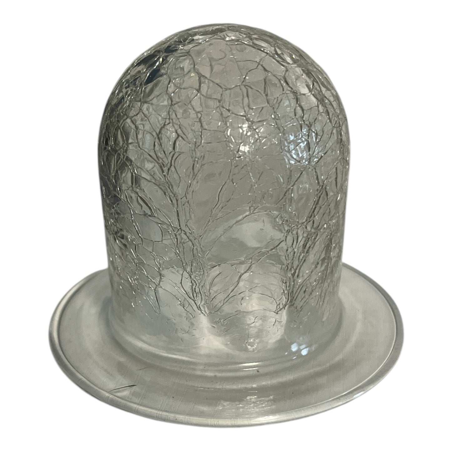 2000s PartyLite Ascent Glass Tealight Holder – Crackle Dome – P0382G