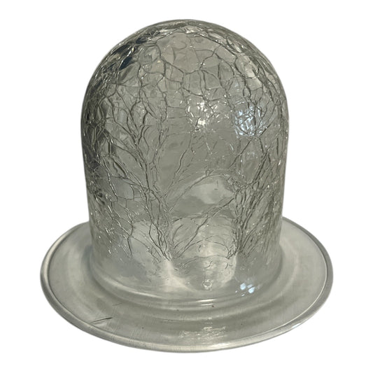 2000s PartyLite Ascent Glass Tealight Holder – Crackle Dome – P0382G
