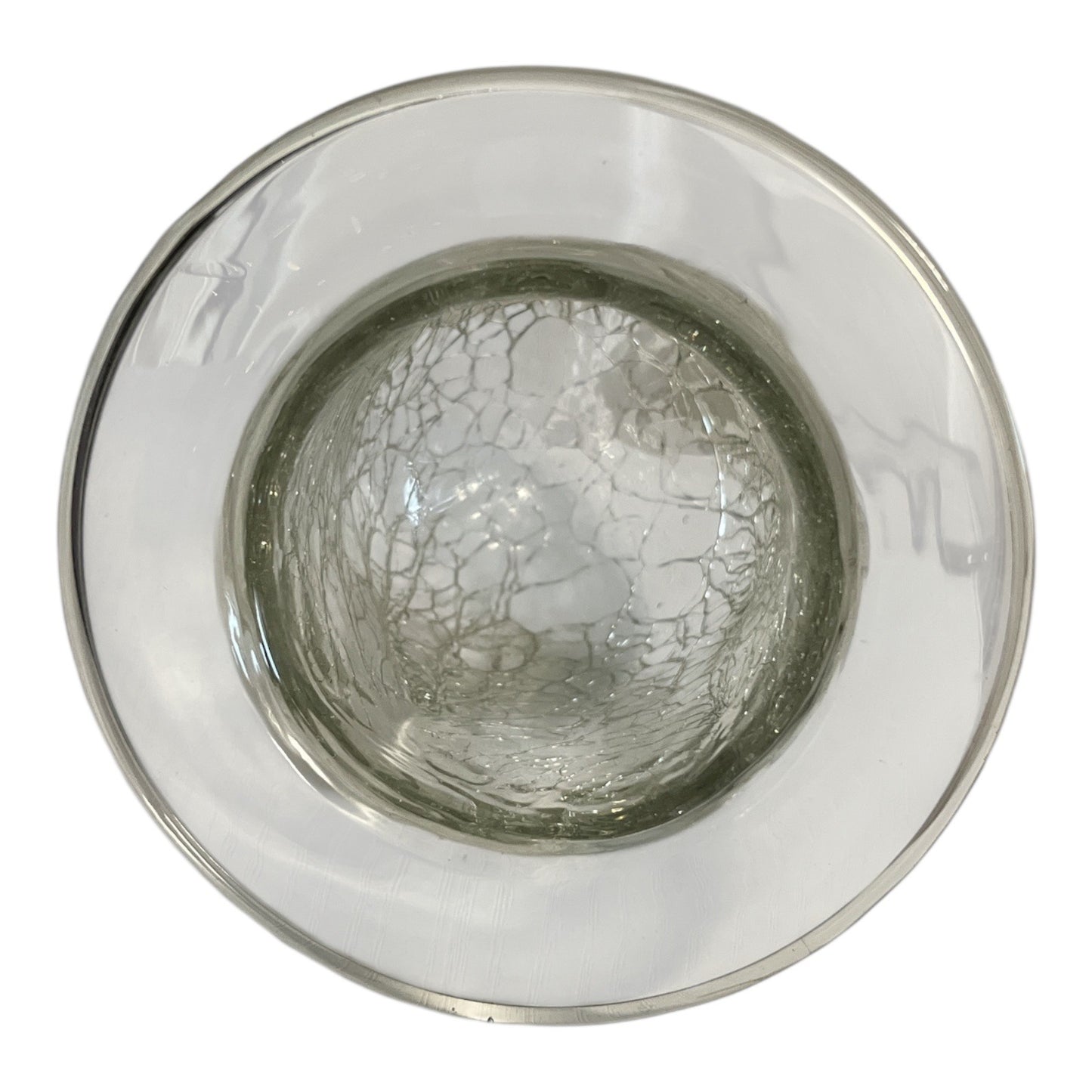 2000s PartyLite Ascent Glass Tealight Holder – Crackle Dome – P0382G