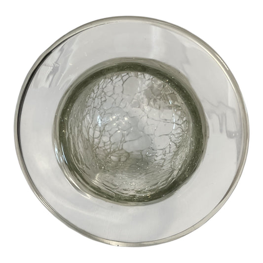 2000s PartyLite Ascent Glass Tealight Holder – Crackle Dome – P0382G