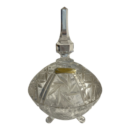 Vintage West Germany Lead Crystal Covered Dish with Lid – Handcut Heavy Crystal Candy Box – 1960s–1980s