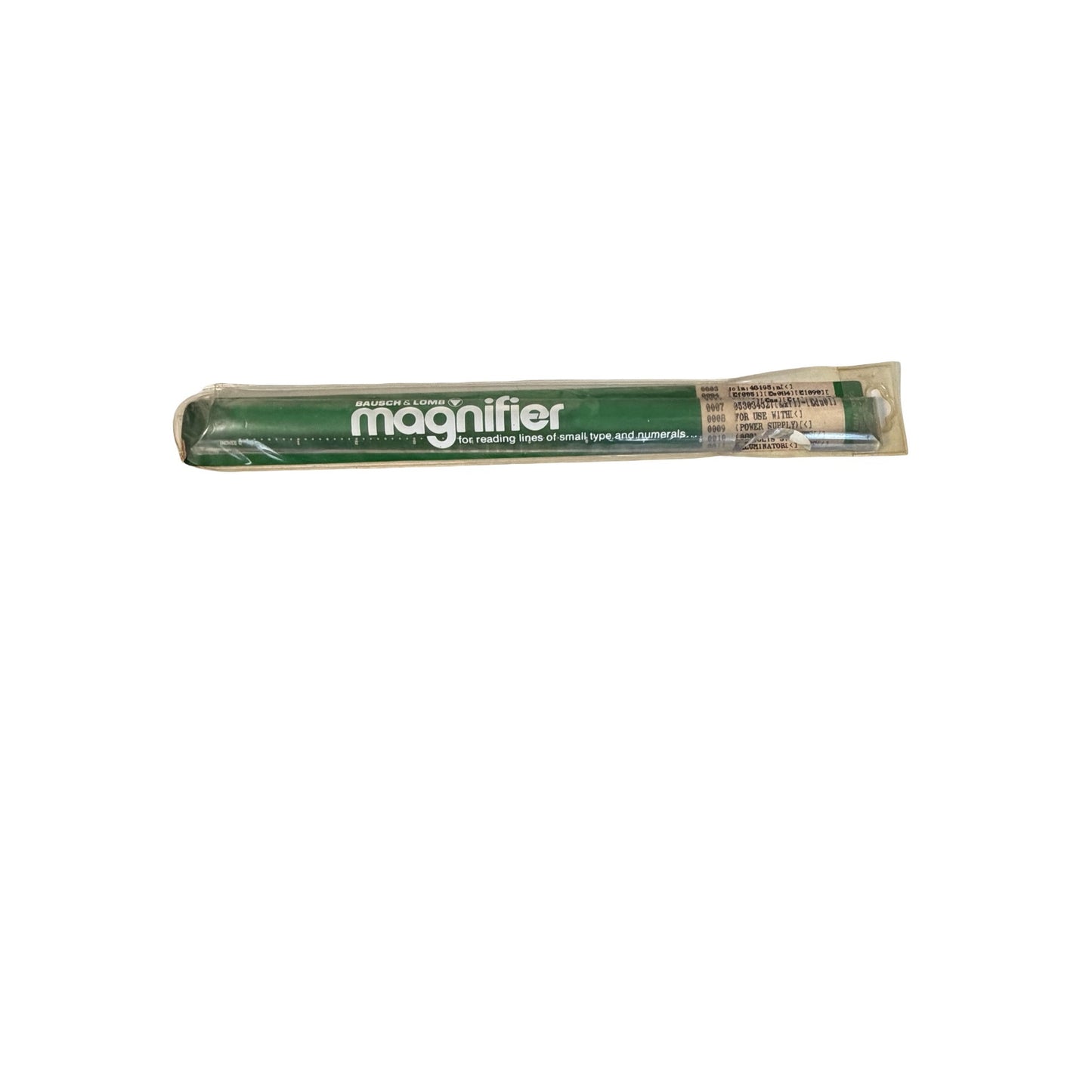 Vintage Bausch & Lomb Magnifier Reading Bar Green Plastic In Original Package