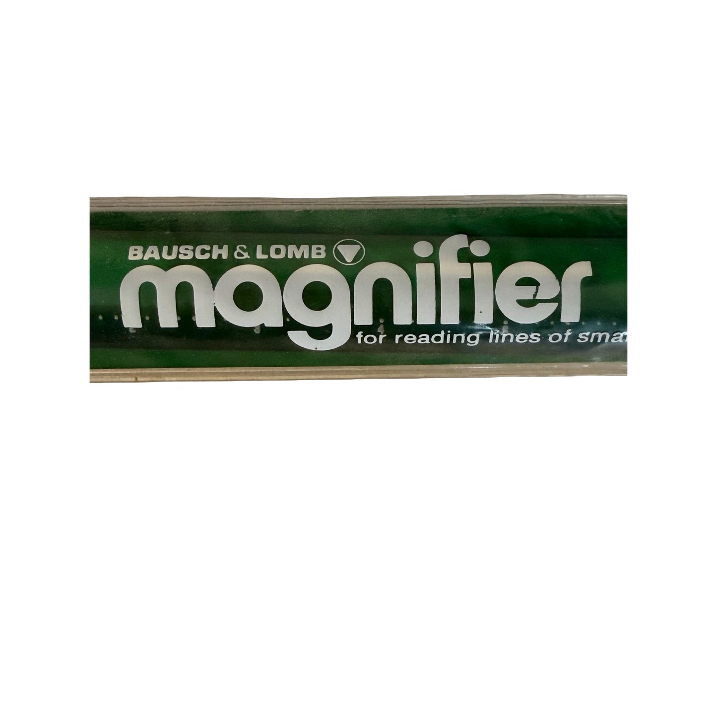 Vintage Bausch & Lomb Magnifier Reading Bar Green Plastic In Original Package