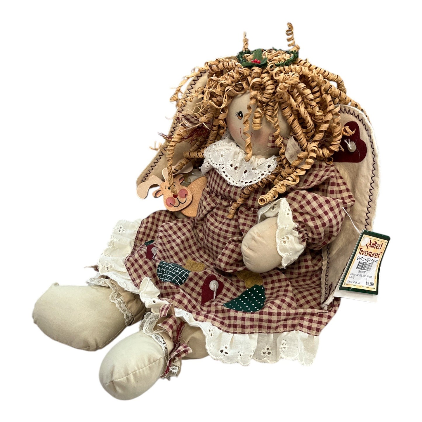 Quilted Treasures 16” Musical Angel Doll HBD0482 Light-Up Ornament (Not Working)