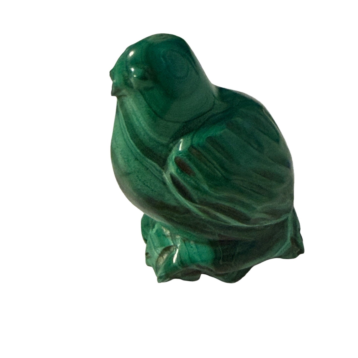 Lot of 5 Malachite Stone Animal Figurines Lion Elephant Bird Hippo Hand Carved