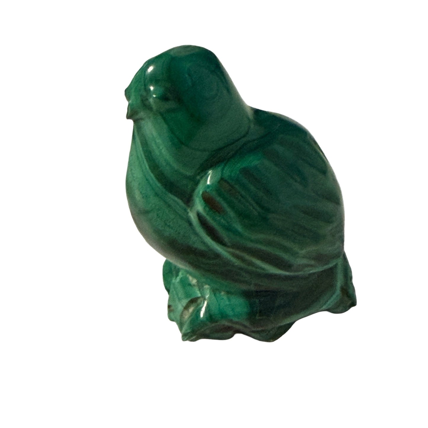 Lot of 5 Malachite Stone Animal Figurines Lion Elephant Bird Hippo Hand Carved