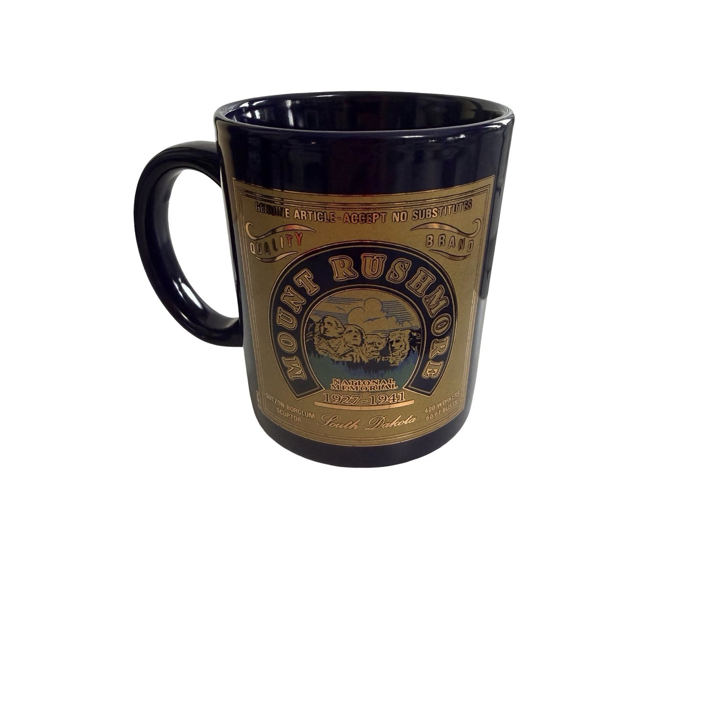 Mount Rushmore South Dakota Souvenir Coffee Mug National Memorial Blue Ceramic Cup