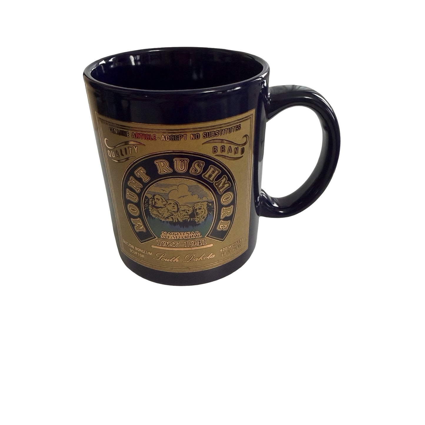 Mount Rushmore South Dakota Souvenir Coffee Mug National Memorial Blue Ceramic Cup
