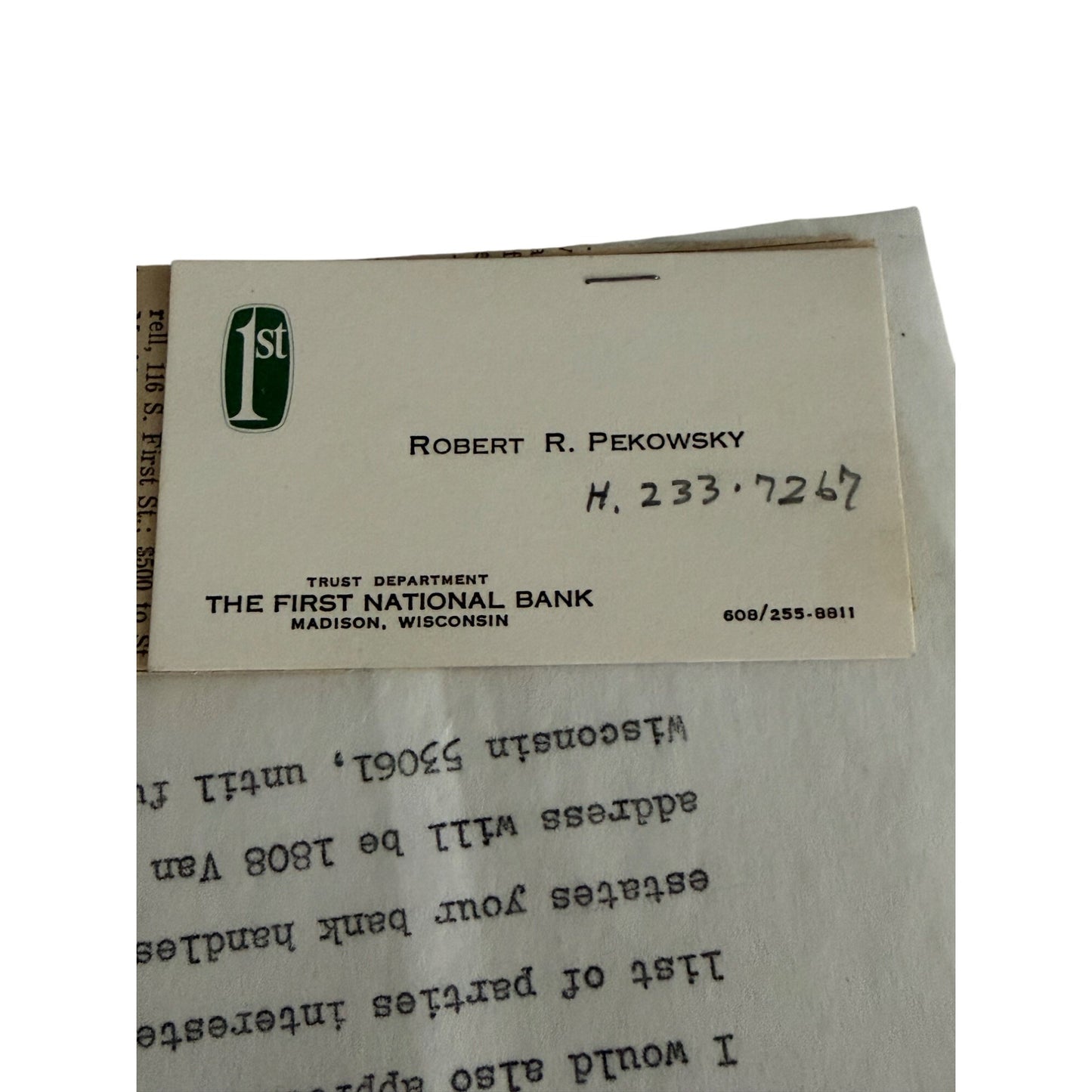 Vintage 1969 Signed Estate Inquiry Letter DeSoto Automobile Ole Borgard Wisconsin Ephemera