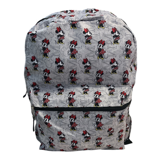 NWOT Disney Minnie Mouse Gray Backpack – All-Over Print, Lightweight School Bag (2010s–2020s)