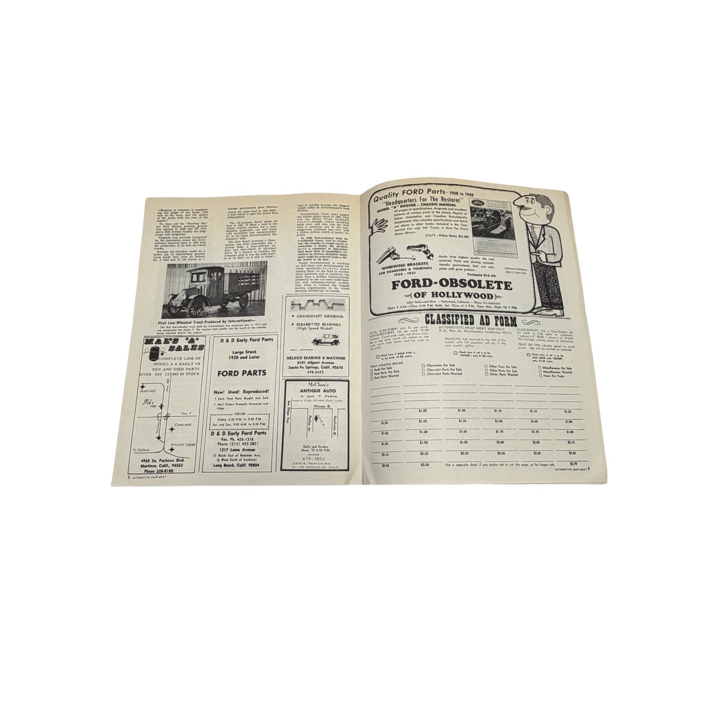 Vintage Automotive Swap Meet Magazine August 1967 Vol. 4 No. 8 Antique Car Parts Publication