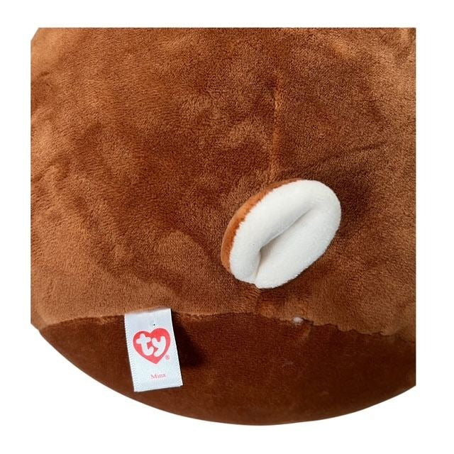 Ty Squishy Beanies Minx Reindeer Everett Christmas Bear 10" Plush Lot 2