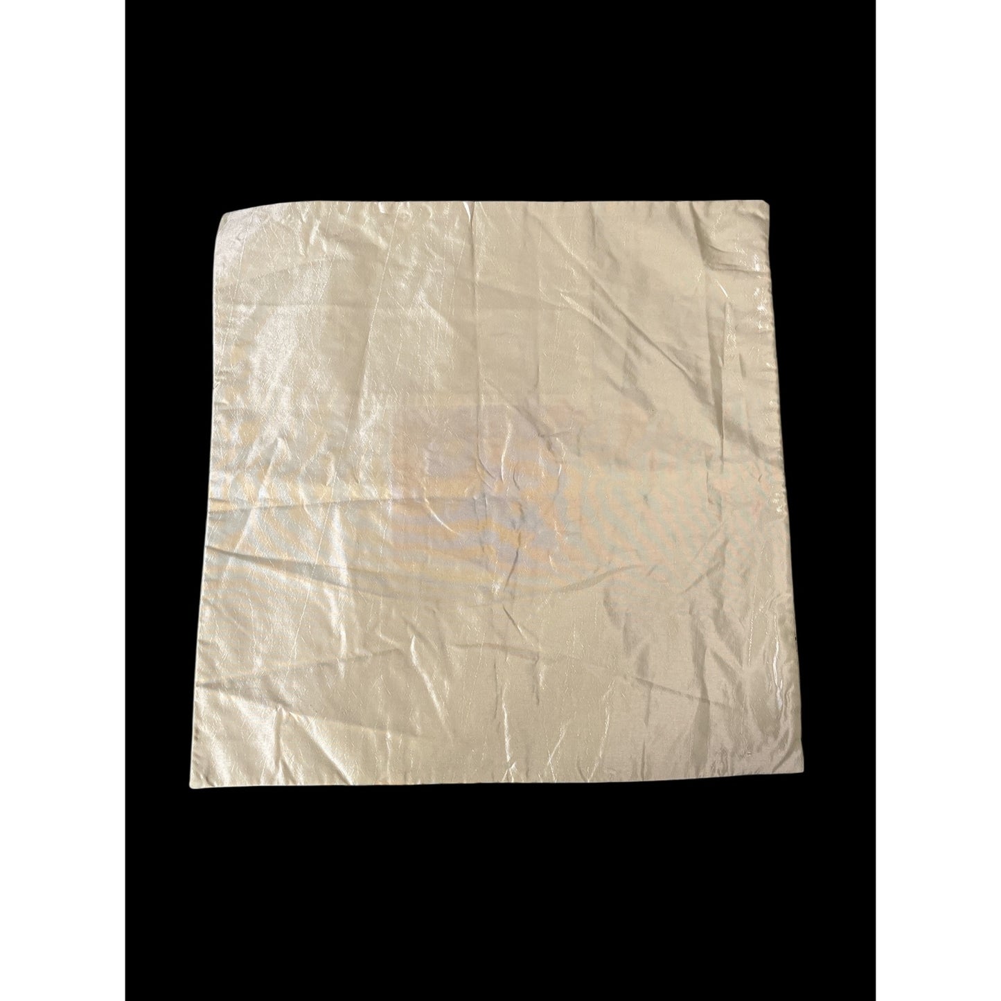 Set of 2 Boho Silk Throw Pillow Covers 16.5” Beige Patchwork Embroidered Mandala Design