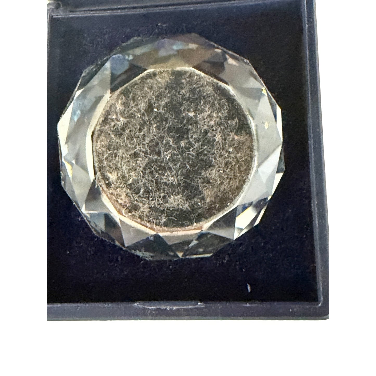 Vintage Swarovski Silver Crystal Austria Souvenir Blue Faceted Paperweight With Box