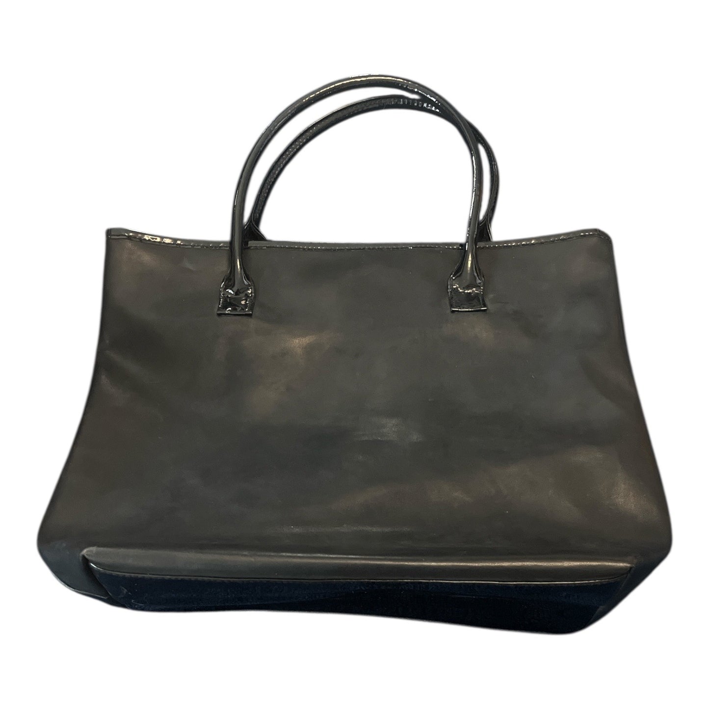 Vintage Estee Lauder Black Patent Tote Bag Croc Embossed GWP Cosmetic Promo Handbag