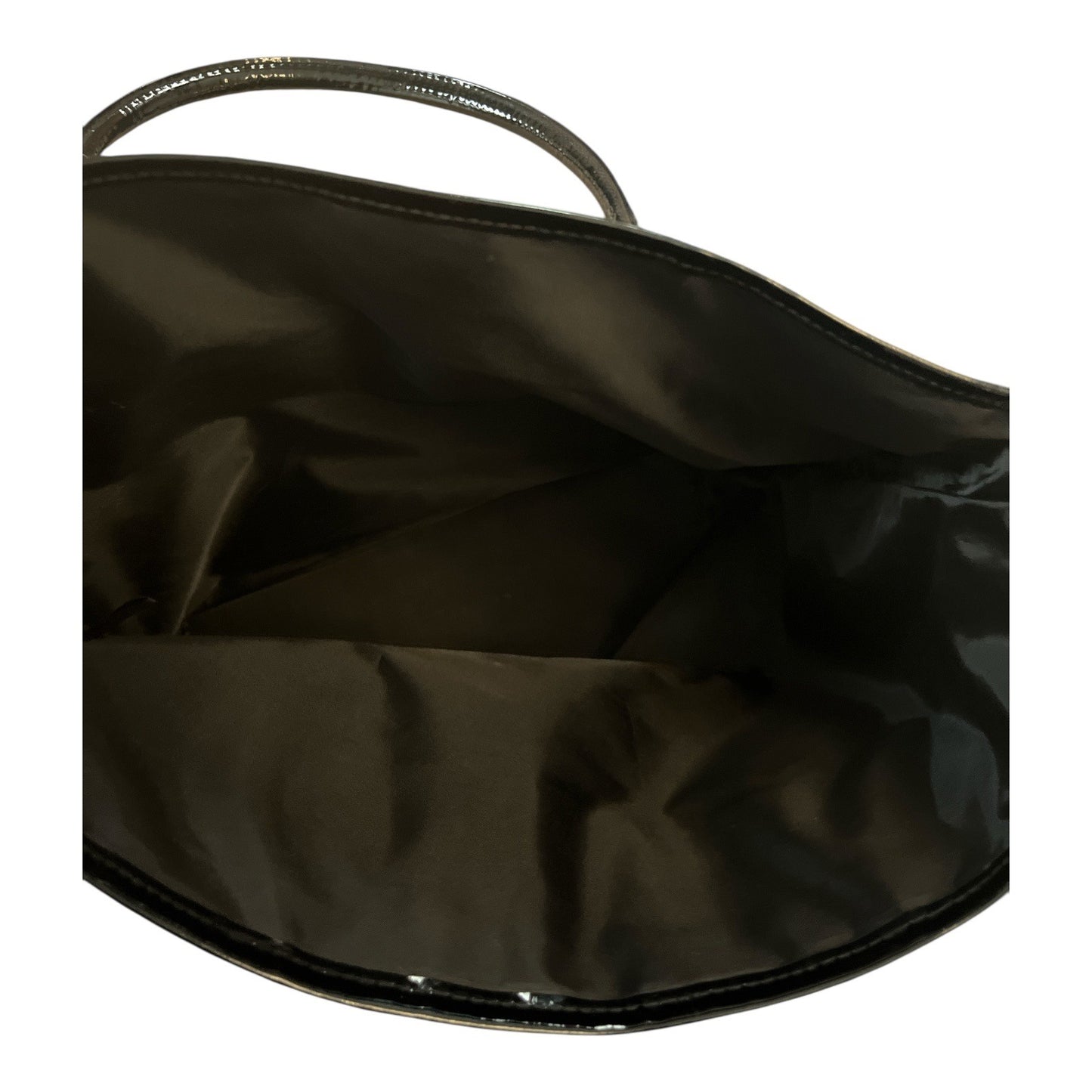 Vintage Estee Lauder Black Patent Tote Bag Croc Embossed GWP Cosmetic Promo Handbag