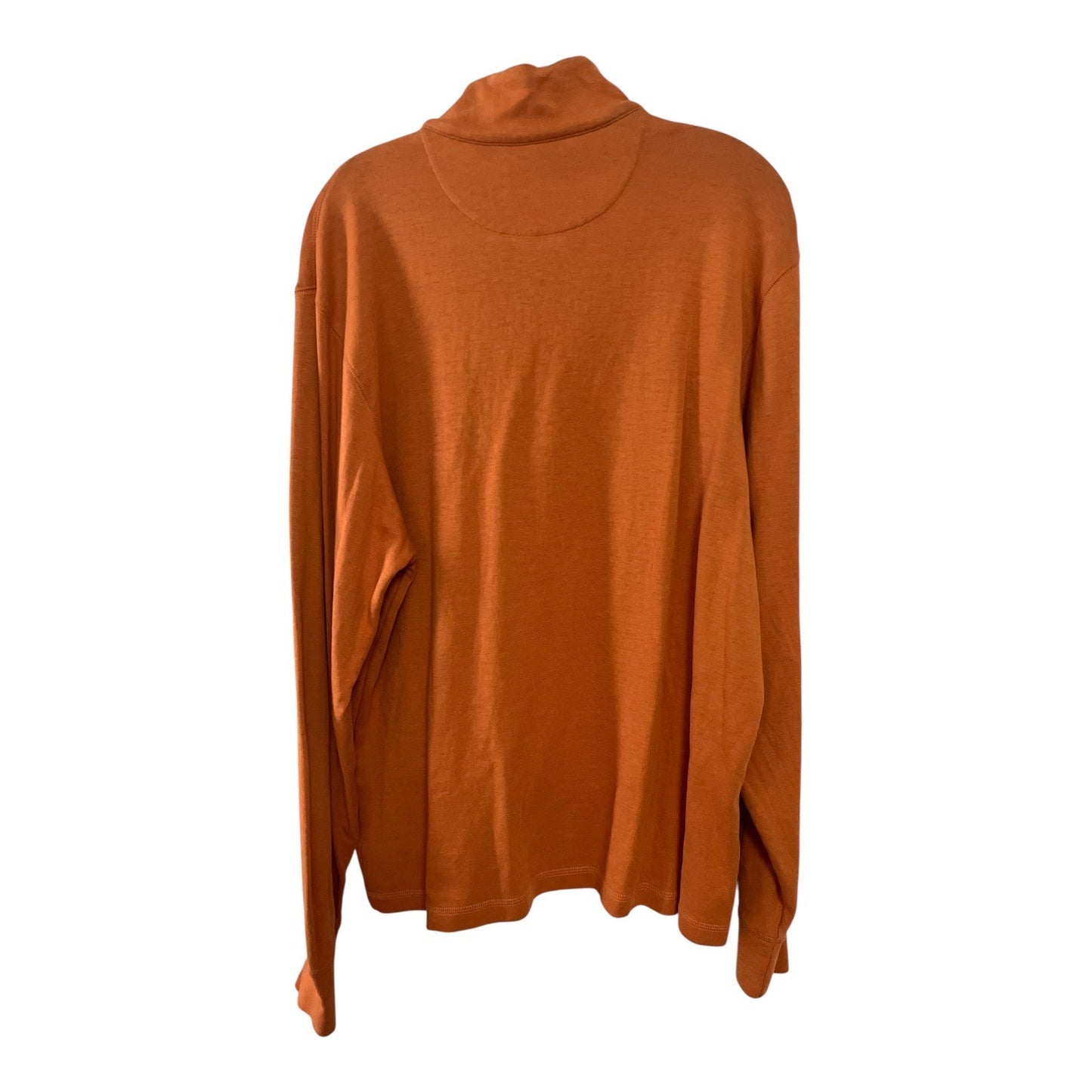 Cremeux Classics Men’s Quarter-Zip Pullover – Burnt Orange – Size L – Cotton Blend