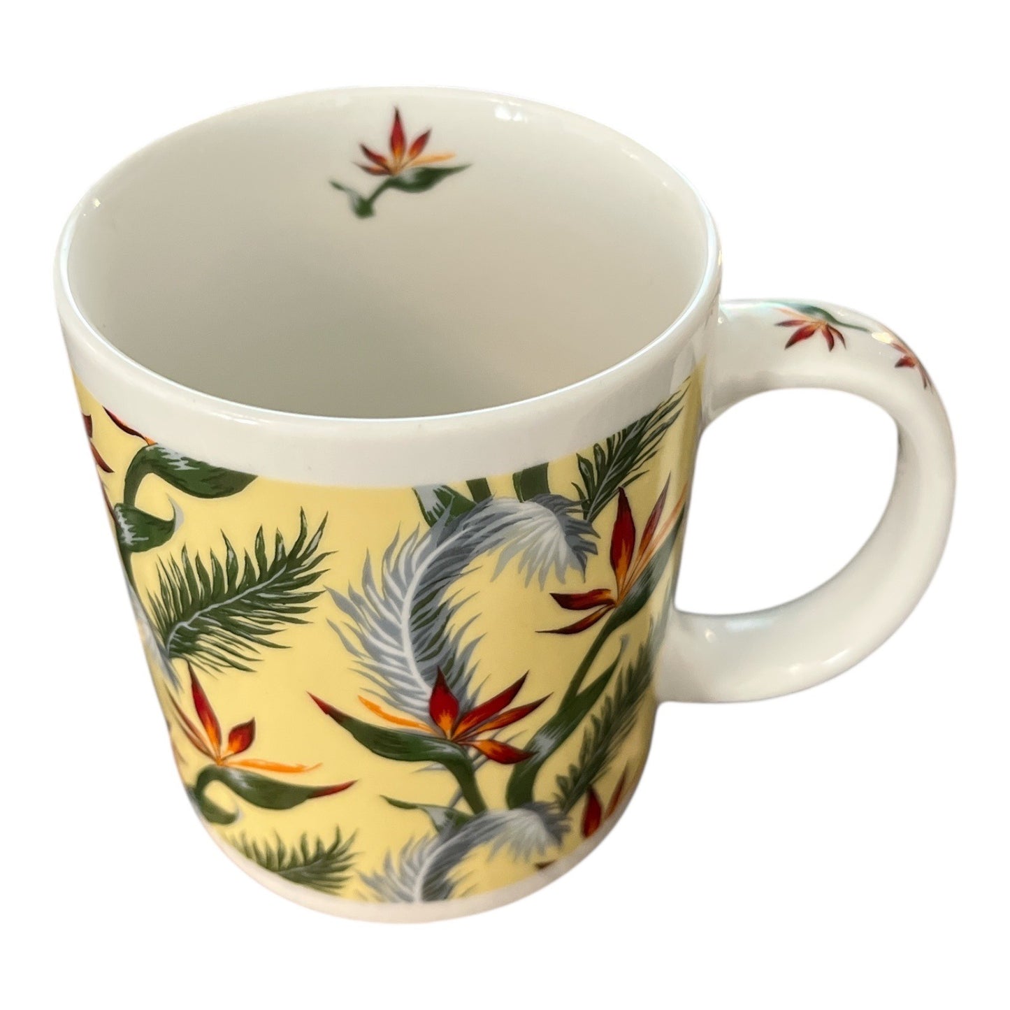 Bird of Paradise Mug Porcelain China Hawaii Tropical Flower Coffee Cup 4x3" 1990s–2000s