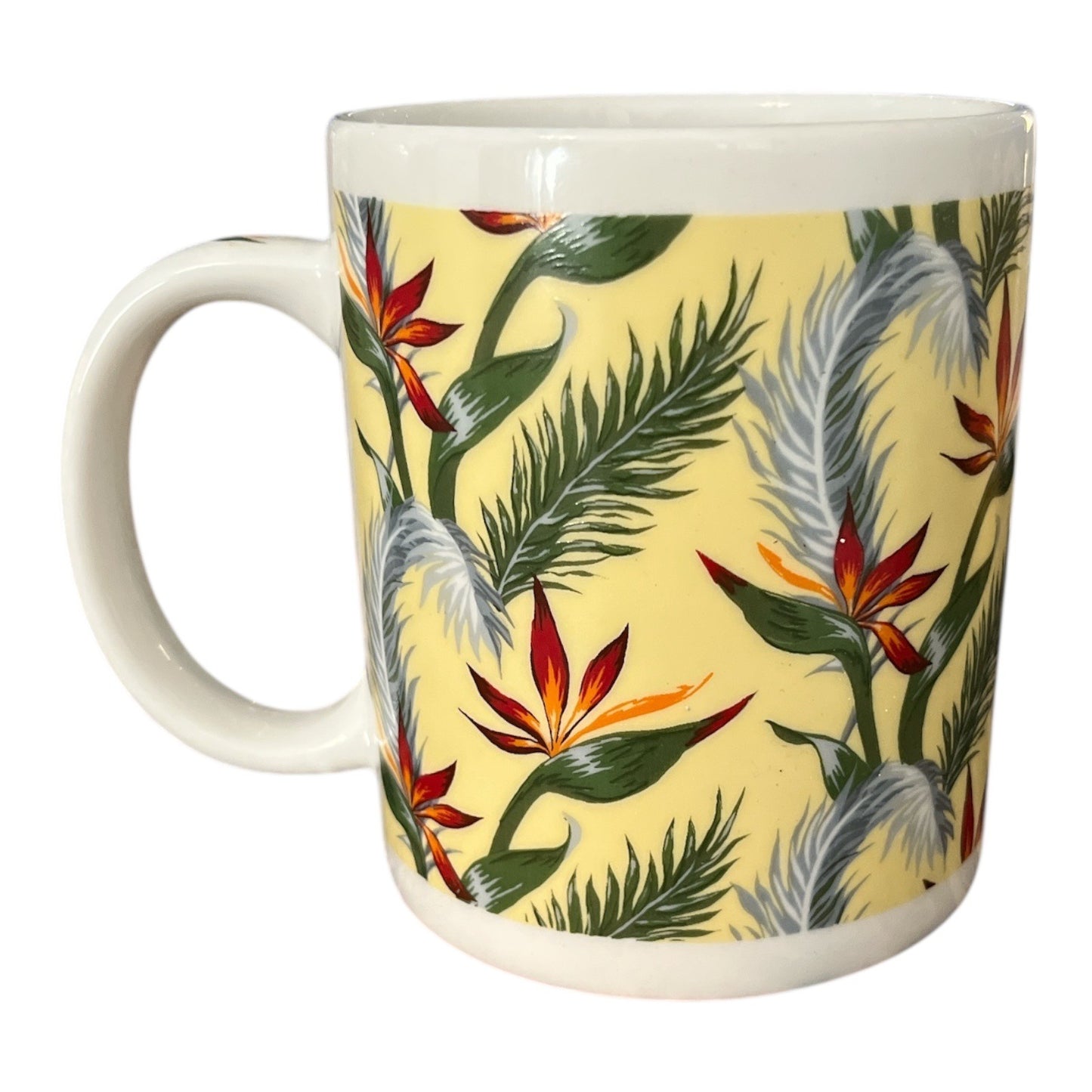 Bird of Paradise Mug Porcelain China Hawaii Tropical Flower Coffee Cup 4x3" 1990s–2000s