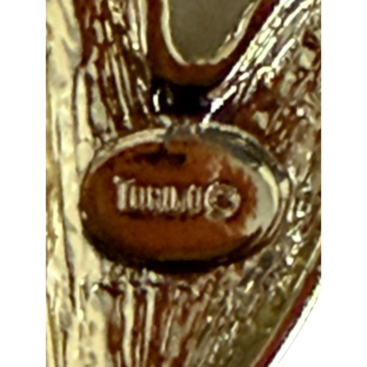 Vintage Turing Abstract Gold Tone Brooch Modernist Triangle Pin 2”