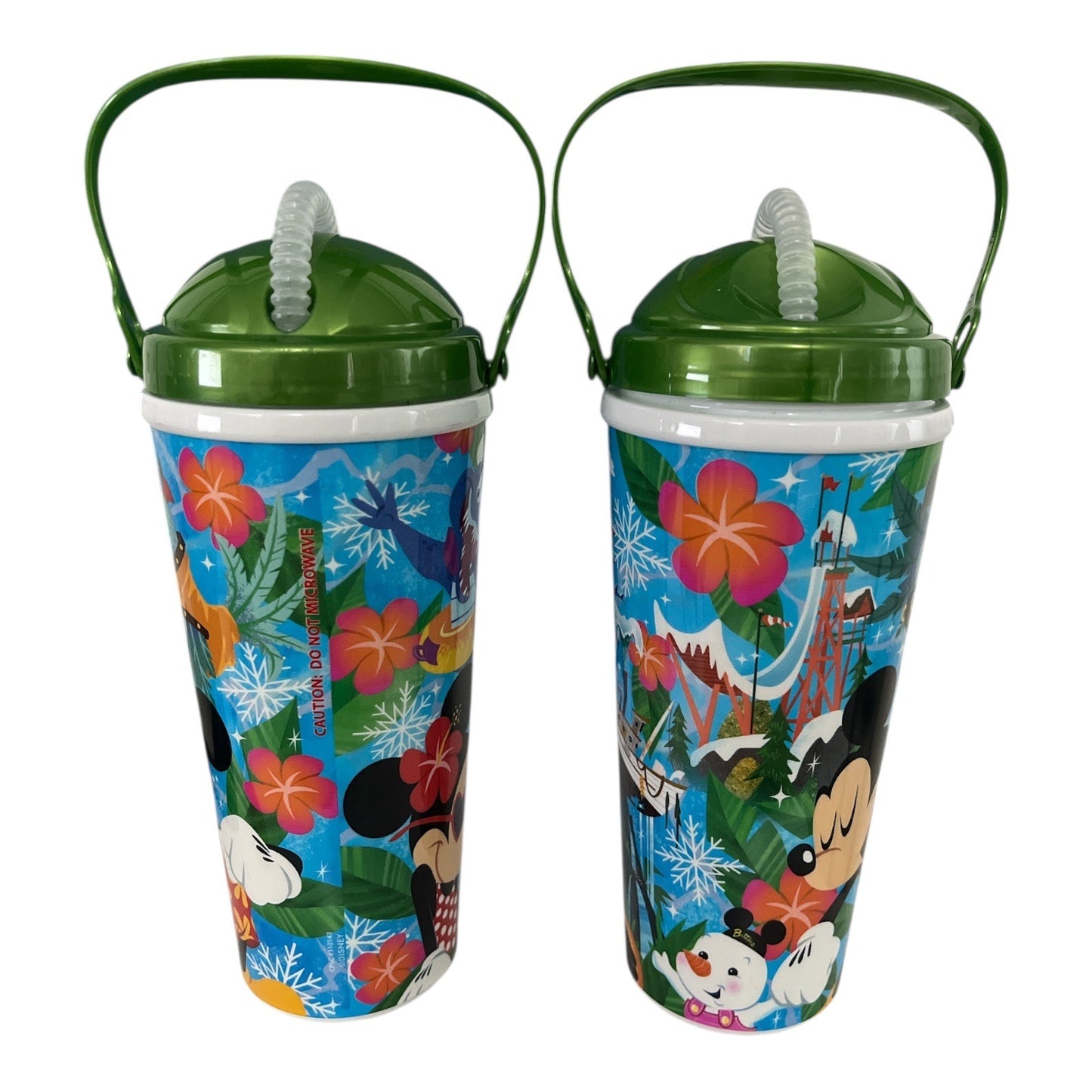 Disney Whirley DrinkWorks Minnie Mouse Holiday Straw Cups with Handles Set of 2