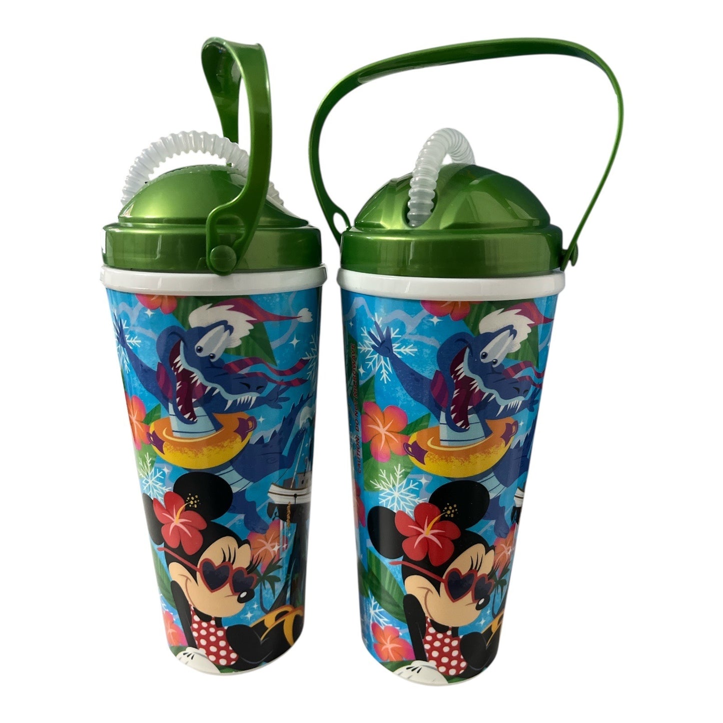 Disney Whirley DrinkWorks Minnie Mouse Holiday Straw Cups with Handles Set of 2