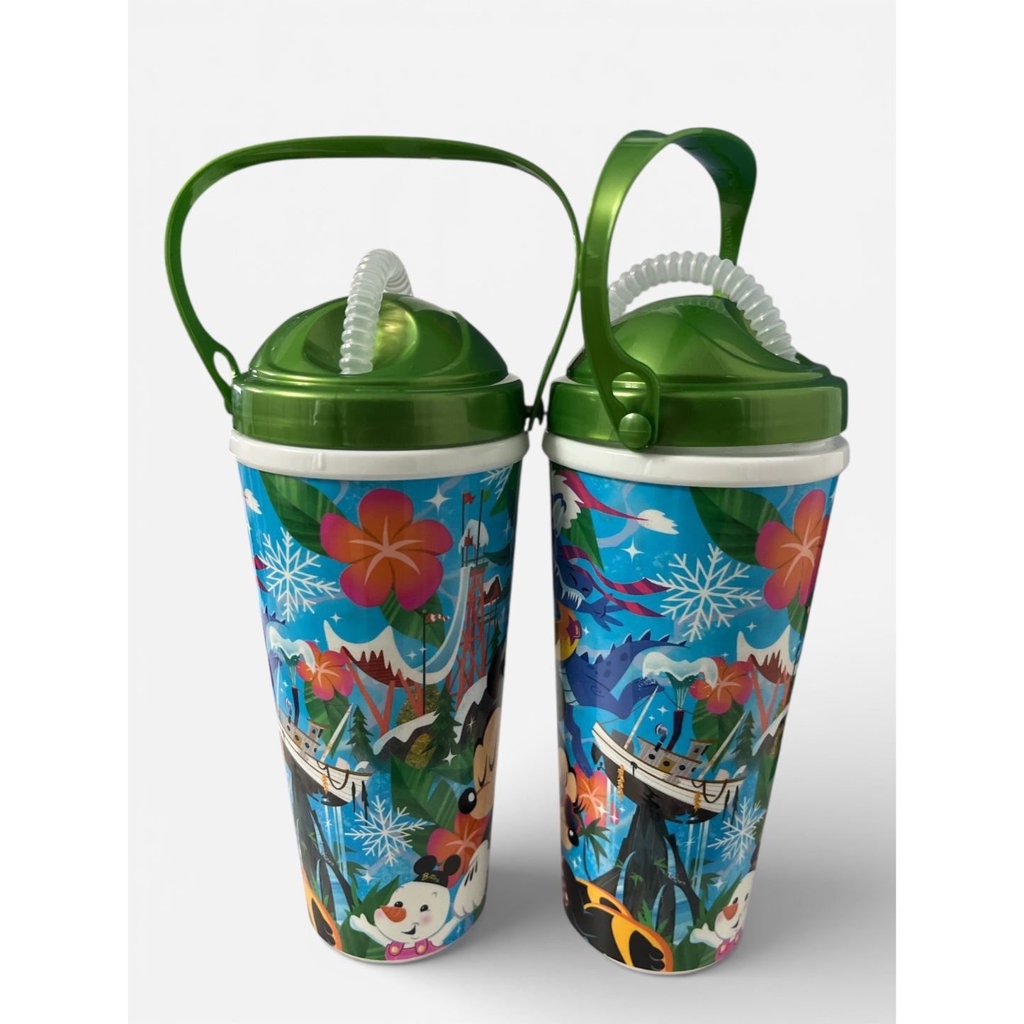 Disney Whirley DrinkWorks Minnie Mouse Holiday Straw Cups with Handles Set of 2