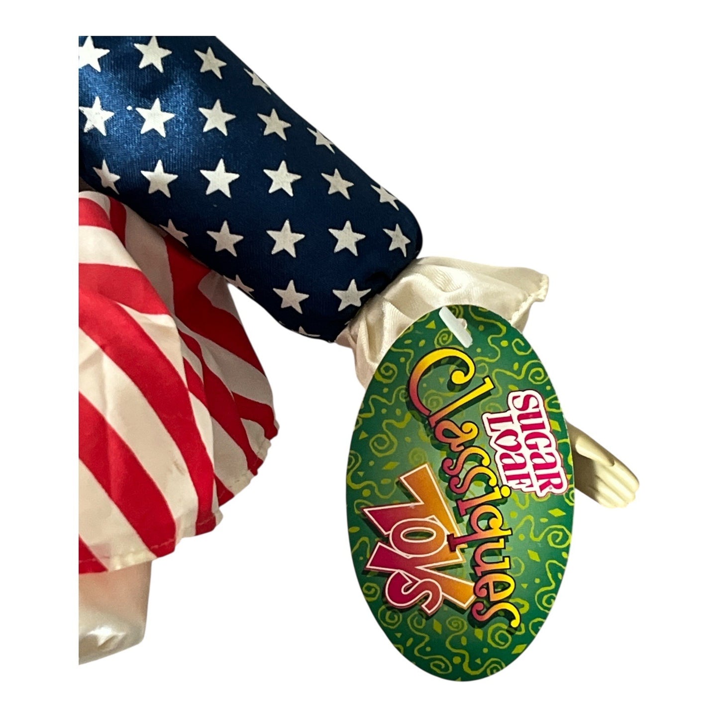 Vintage Sugar Loaf Good Stuff Jester Dolls Set Mardi Gras Valentine Hearts 16” Patriotic Flag 18”