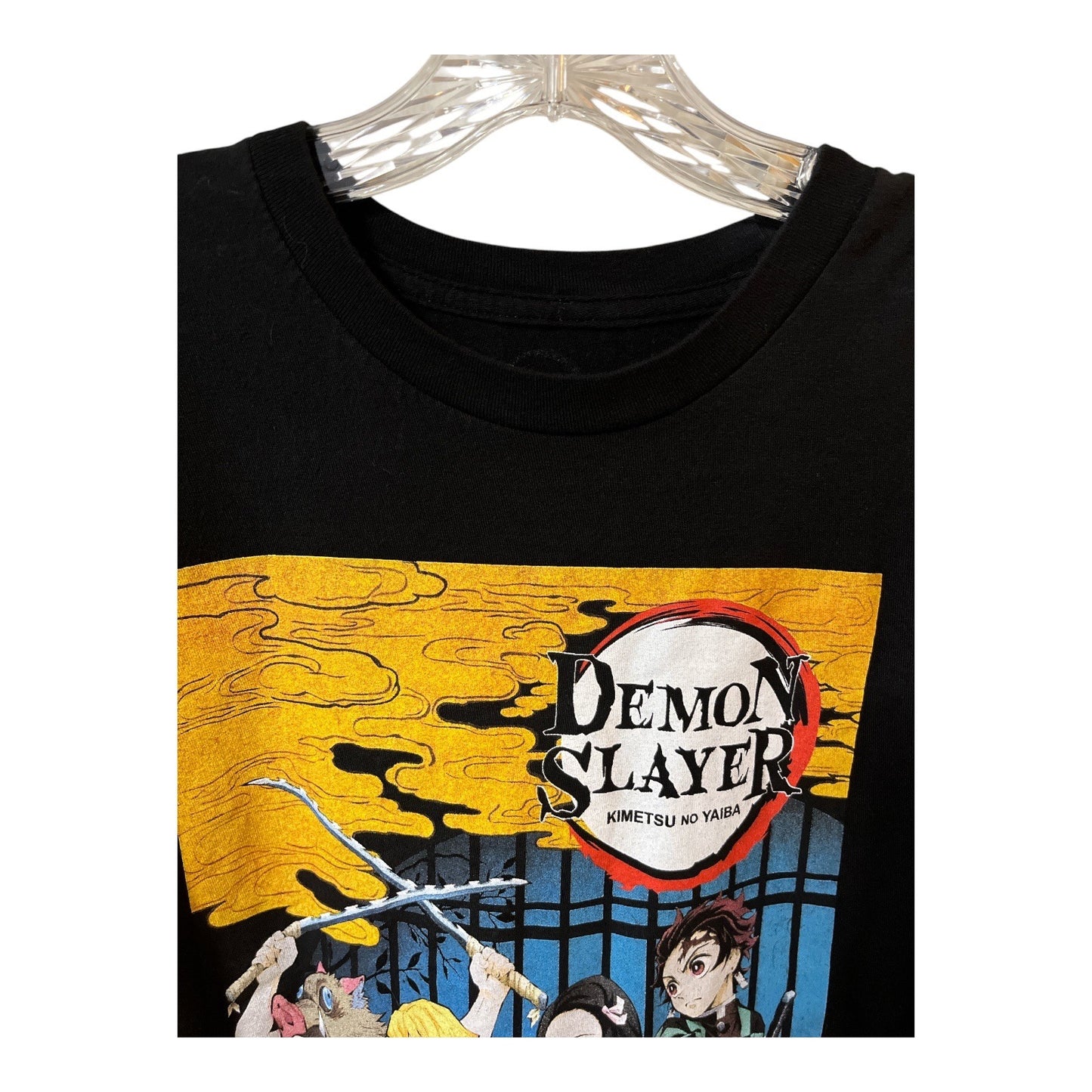 Demon Slayer Kimetsu no Yaiba Graphic T-Shirt Black Anime Tee Size XL