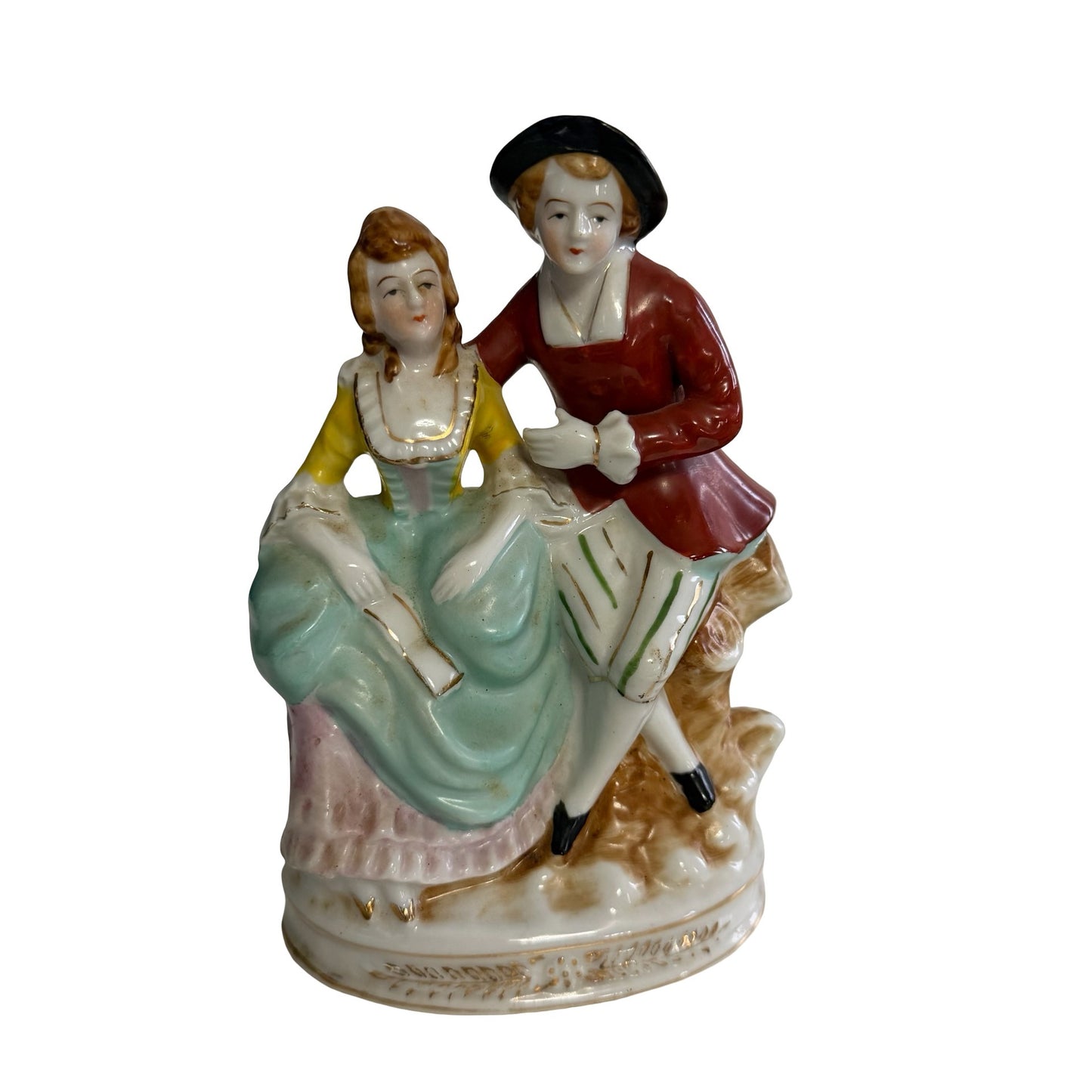 Vintage Occupied Japan Colonial Courting Couple Porcelain Figurine 1945-1952