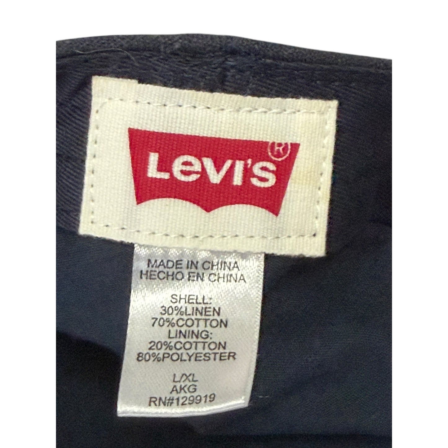 Levi's Linen Blend Ivy Flat Cap Newsboy Driving Hat Navy Blue L/XL