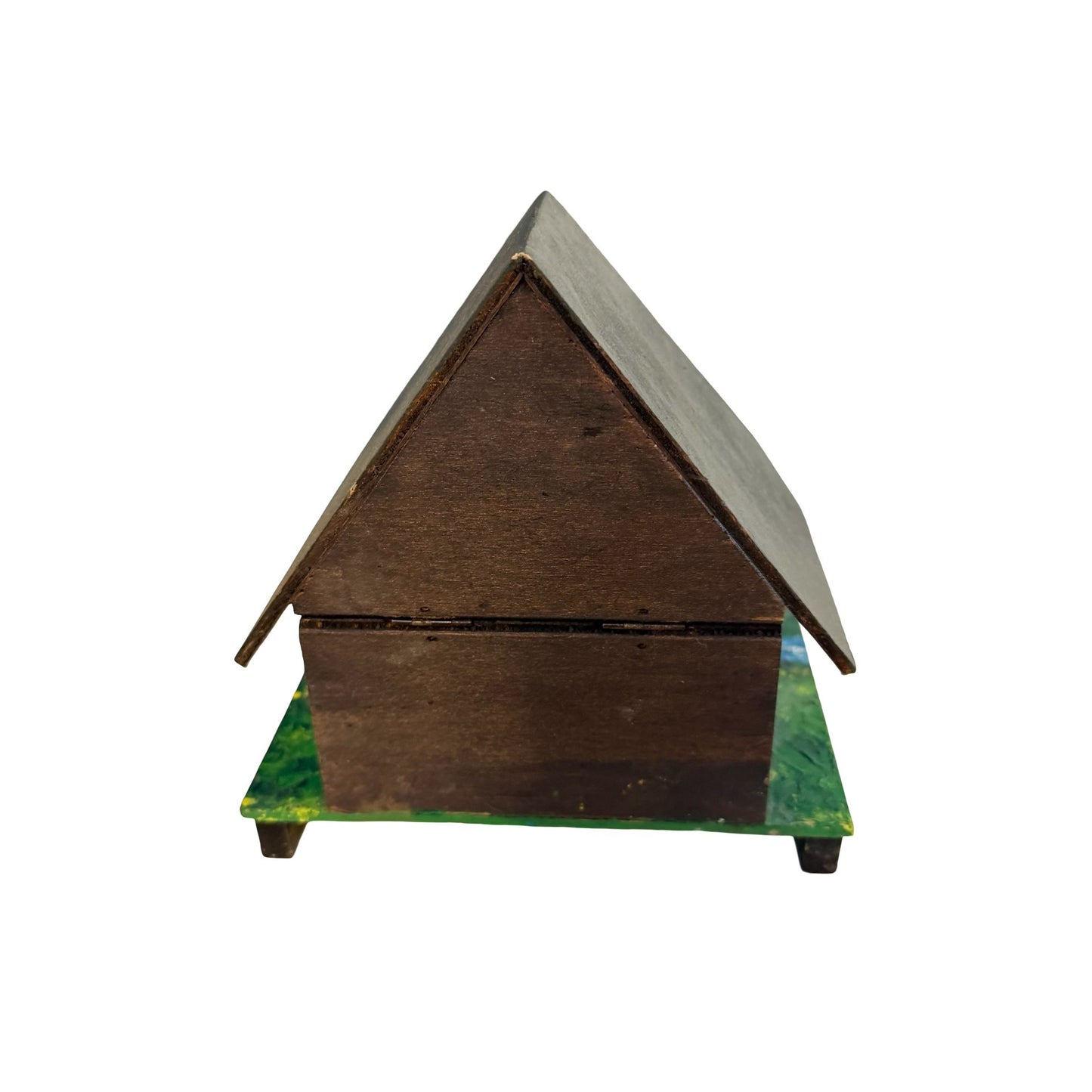 Vintage Reuge Swiss Musical Black Forest Mill Cottage Trinket Box Music Box Wood Chalet