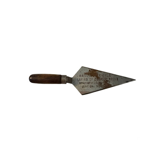 Vintage Masonic Temple Cornerstone Ceremony Commemorative Masonry Trowel Springfield 1920s