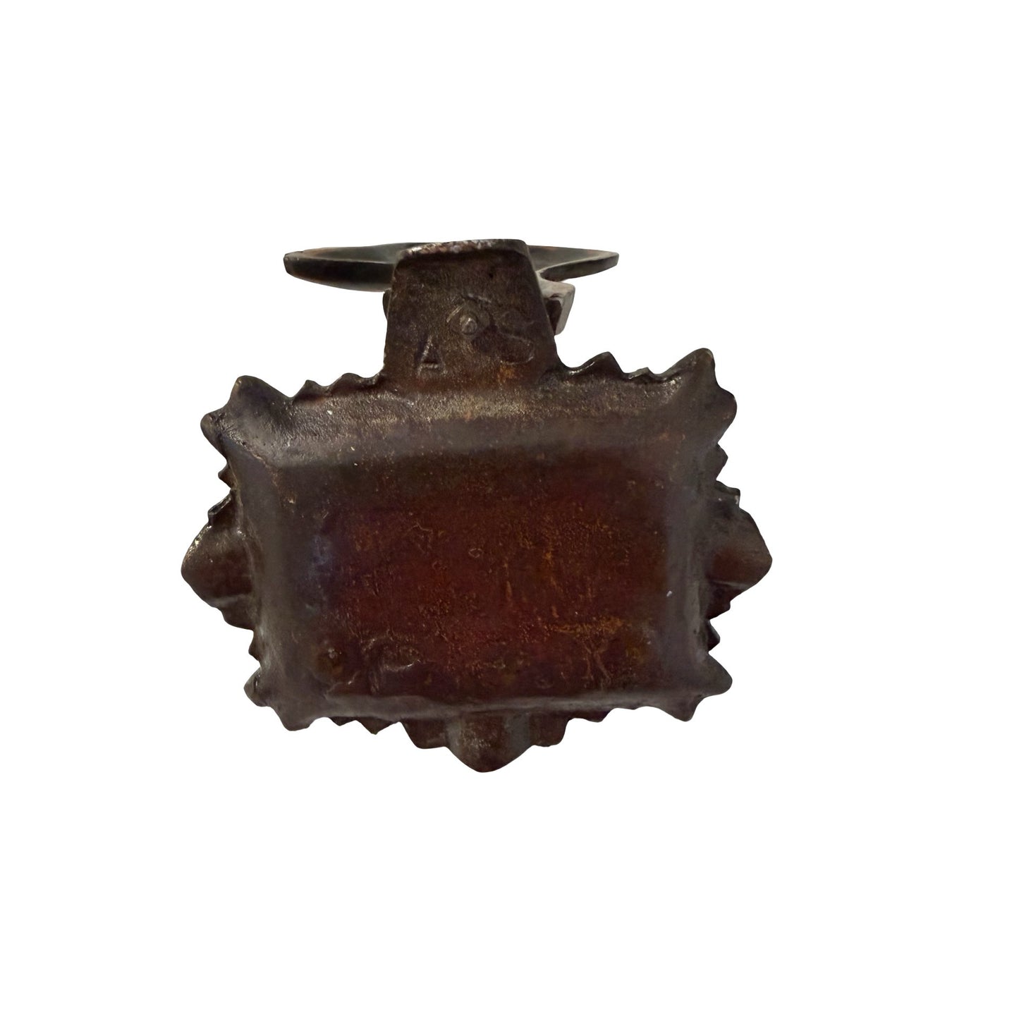 Vintage African Bust Ashtray Egyptian Pyramid Design Cast Metal 6x6