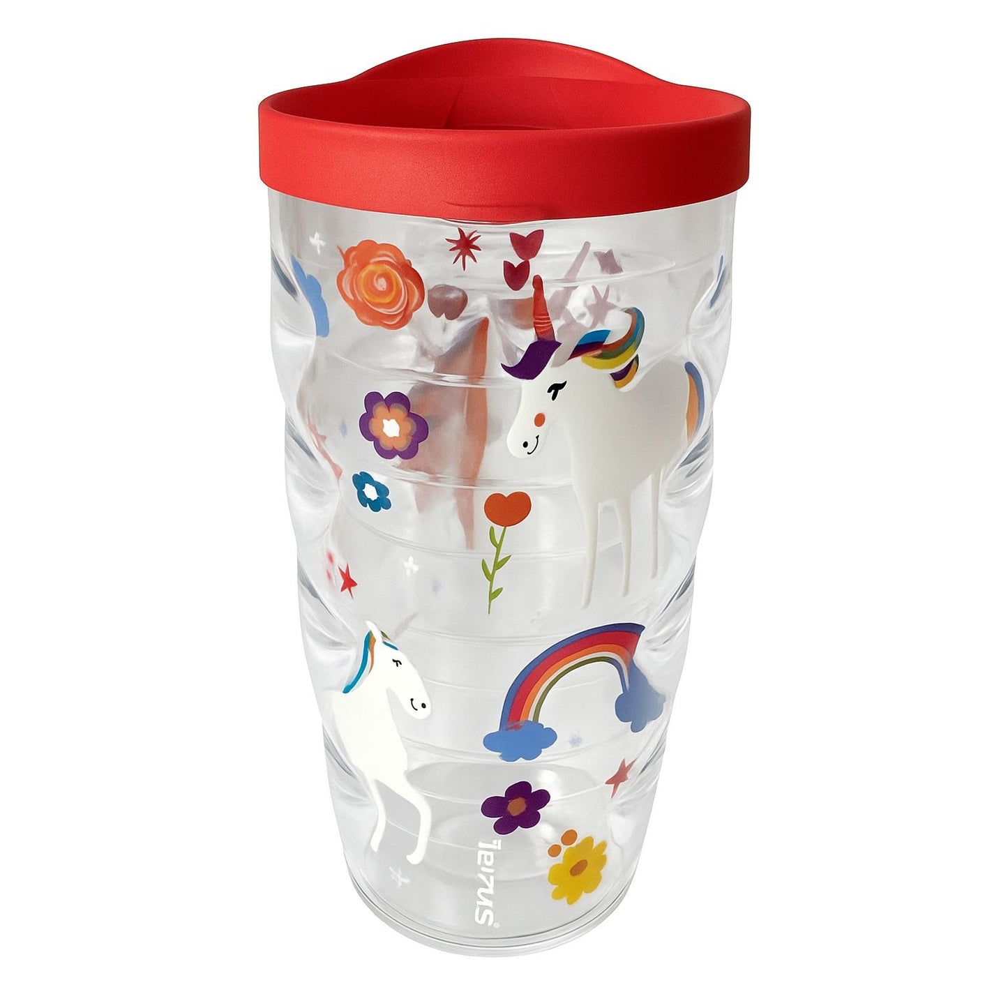 Believe in Unicorn / Believe in Your Dreams” 5.5" Insulated Tumbler with Dark Pink Lid