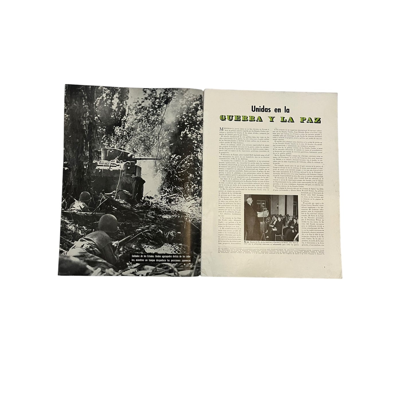 Vintage WWII En Guardia Magazine Año 3 No 9 1944 Tank Landing Cover US Military Propaganda Spanish Edition
