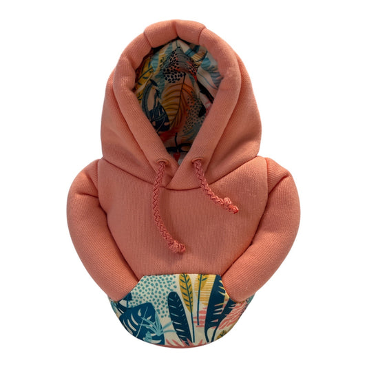 Puffin Drinkwear Peach Hoodie Can Cooler Tropical Lined Insulated Beverage Holder