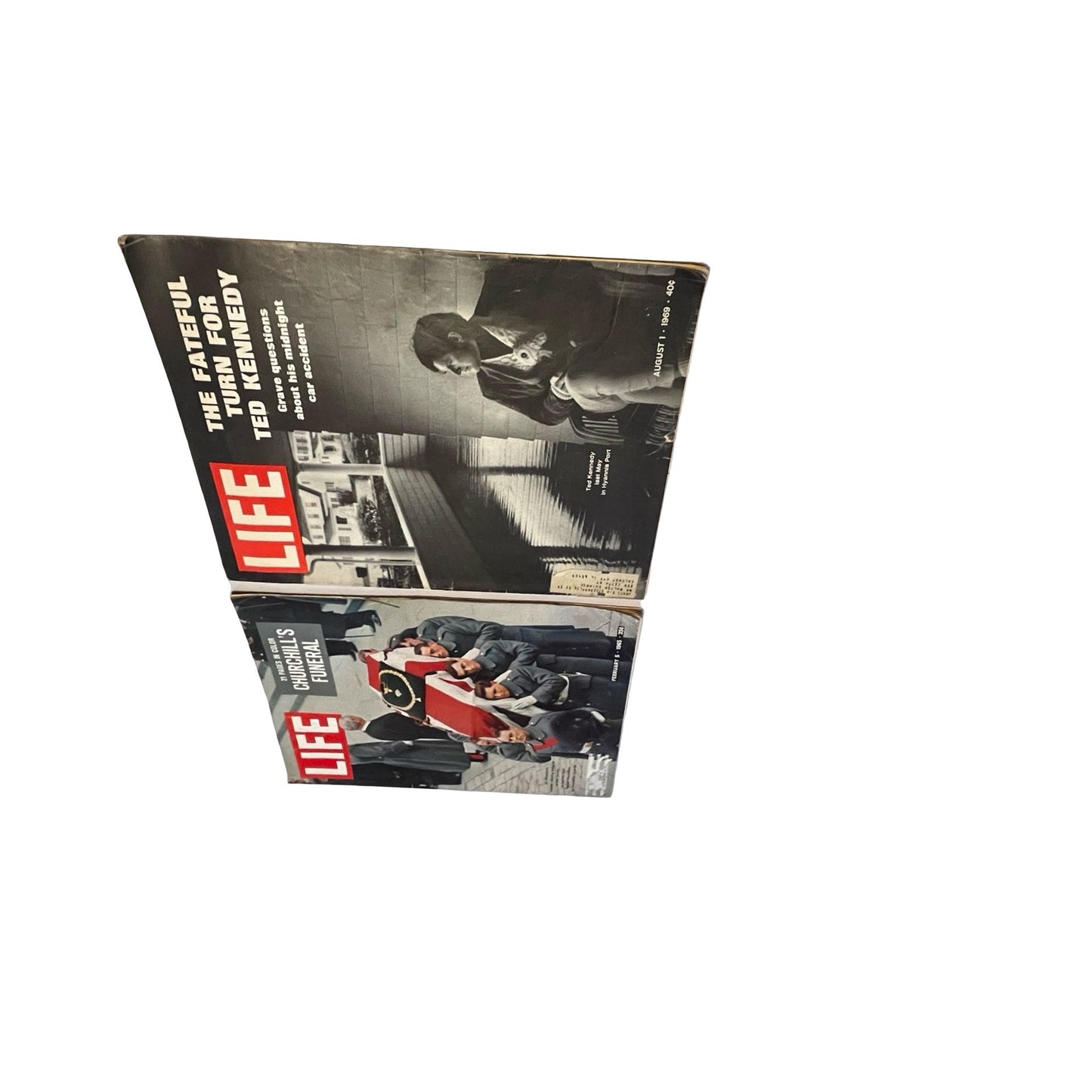 Vintage LIFE Magazine Lot 1965 Churchill Funeral 1969 Ted Kennedy Chappaquiddick Apollo Era Ads