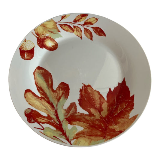 Royal Norfolk Autumn Dinner Plate – 10.5” Fall Leaves and Acorns Ceramic