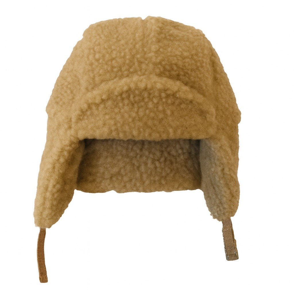 OshKosh B’gosh Sherpa Trapper Hat Toddler 2T–4T Tan Faux Fur Winter Ear Flap Cap