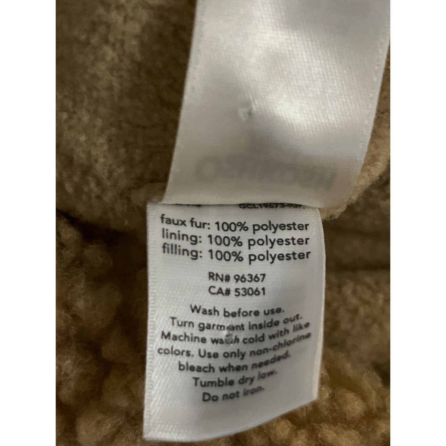 OshKosh B’gosh Sherpa Trapper Hat Toddler 2T–4T Tan Faux Fur Winter Ear Flap Cap